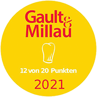 Logo Gault Millau, 12 Punkte, 1 Haube